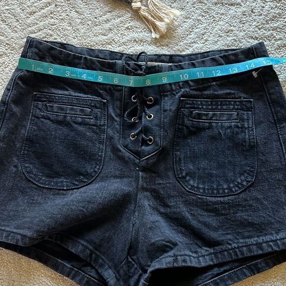 Brave Soul Mindy High Waisted Black Shorts Size 12/40 - Picture 9 of 11